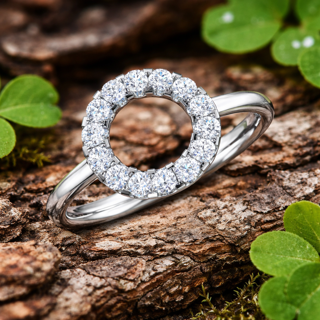 Diamond Circle of Life Ring in 10K/14K gold and platinum with certified lab-grown or natural diamonds