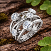Diamond Bubble Swirl Ring in 10K/14K gold and platinum with certified lab-grown or natural diamonds