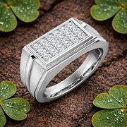 Men's Diamond Signet Ring in 10K/14K gold and platinum with certified lab-grown or natural diamonds