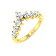 Bold Graduated Diamond Wishbone Ring in 10K/14K gold and platinum with certified lab-grown or natural diamonds