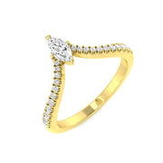 Marquise Diamond Wishbone Ring in 10K/14K gold and platinum with certified lab-grown or natural diamonds
