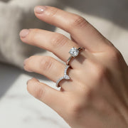 Pear-Shaped Diamond Wishbone Ring in 10K/14K gold and platinum with certified lab-grown or natural diamonds