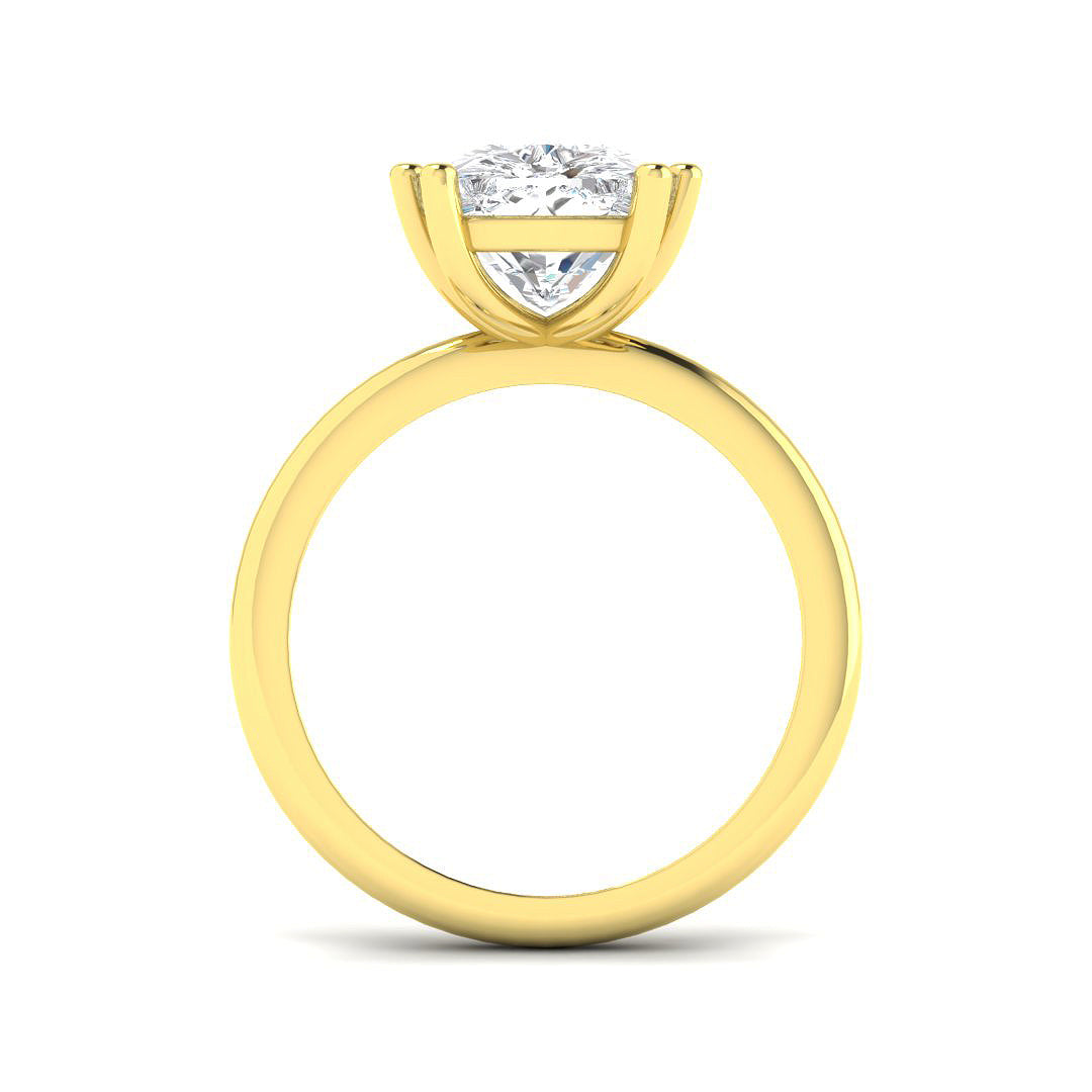 Cushion Cut Diamond Solitaire Engagement Ring in 10K/14K gold and platinum with certified lab-grown or natural diamonds