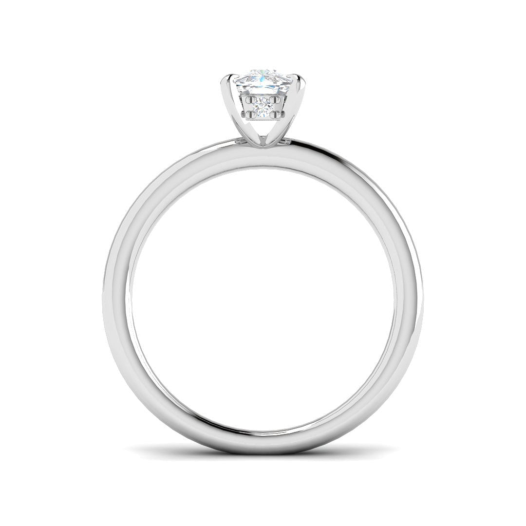 Cushion Cut Diamond Solitaire Engagement Ring in 10K/14K gold and platinum with certified lab-grown or natural diamonds