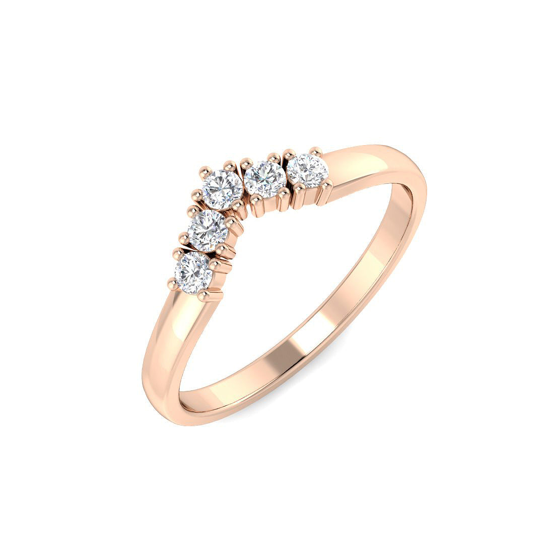 Classic Diamond Wishbone Ring in 10K/14K gold and platinum with certified lab-grown or natural diamonds