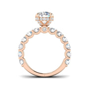 Round Diamond Engagement Ring with Side Stones in 10K/14K gold and platinum with certified lab-grown or natural diamonds