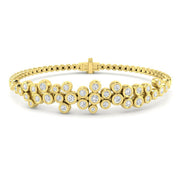 Round Cut Lab Grown Diamond Cluster Bubble Bracelet for Women in 10K/14K gold and platinum with certified lab-grown or natural diamonds