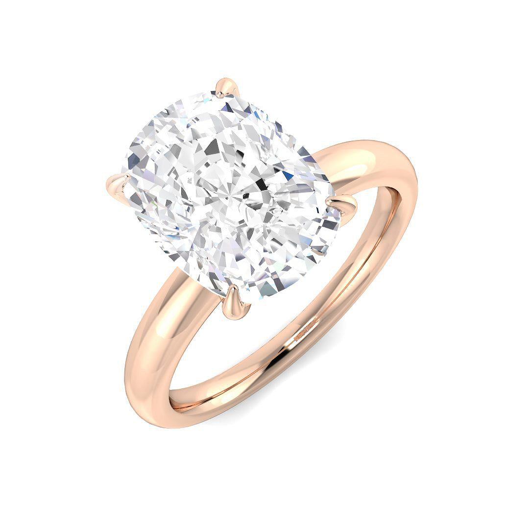Cushion Cut Diamond Solitaire Engagement Ring in 10K/14K gold and platinum with certified lab-grown or natural diamonds