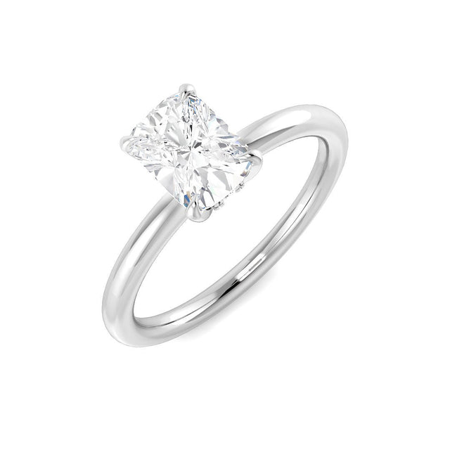 Cushion Cut Diamond Solitaire Engagement Ring | 10K & 14K Gold, Platinum