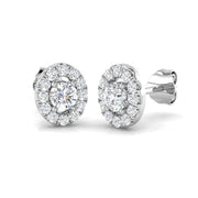 Halo Stud Earrings - 0.50 Carat Darny Luxury Cluster in 10K/14K gold and platinum with certified lab-grown or natural diamonds
