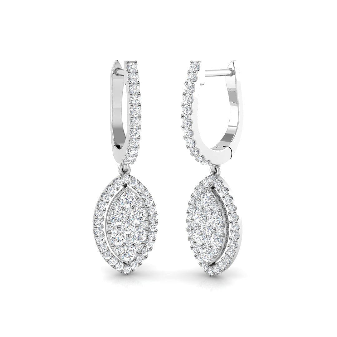 Lupgy Gold Drop & Trilogy Diamond Earrings - 1ct Luxury Jewelry in 10K/14K gold and platinum with certified lab-grown or natural diamonds