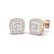 Daisy Diamond Earrings - Baguette & Brilliant Gold Luxury Jewelry 0.5ct in 10K/14K gold and platinum with certified lab-grown or natural diamonds