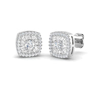 Daisy Diamond Earrings - Baguette & Brilliant Gold Luxury Jewelry 0.5ct in 10K/14K gold and platinum with certified lab-grown or natural diamonds