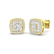 Daisy Diamond Earrings - Baguette & Brilliant Gold Luxury Jewelry 0.5ct in 10K/14K gold and platinum with certified lab-grown or natural diamonds