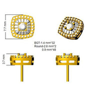 Daisy Diamond Earrings - Baguette & Brilliant Gold Luxury Jewelry 0.5ct in 10K/14K gold and platinum with certified lab-grown or natural diamonds