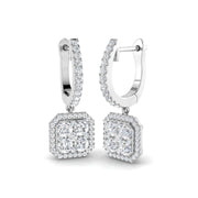 Engxy 1ct Gold Drop & Trilogy Diamond Earrings in 10K/14K gold and platinum with certified lab-grown or natural diamonds