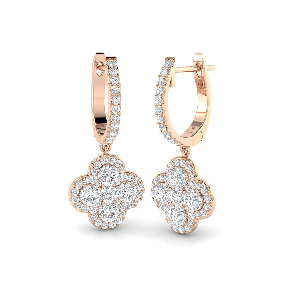 Endon 1.25ct Gold Diamond Shape Earrings - Luxurious Elegance in 10K/14K gold and platinum with certified lab-grown or natural diamonds