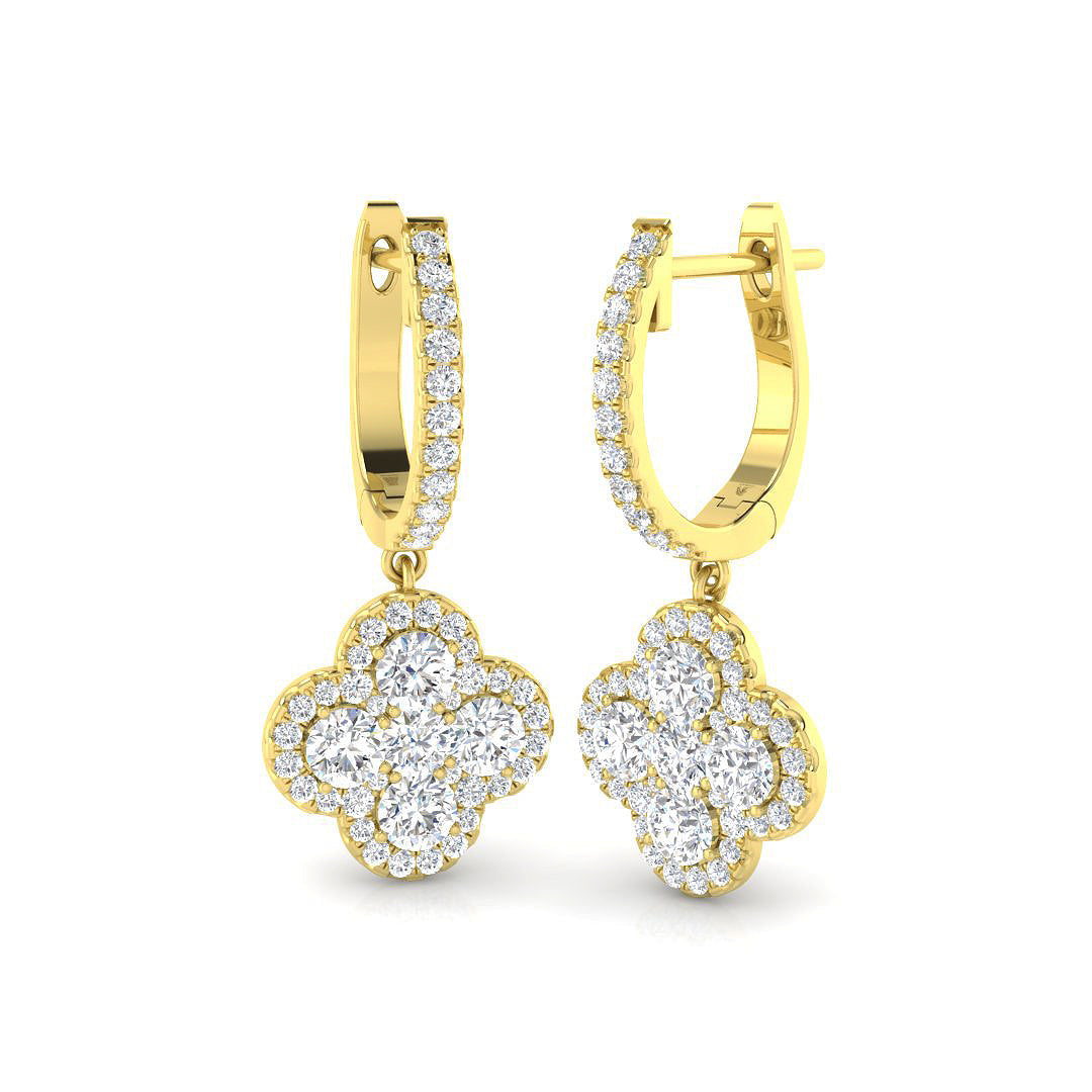Endon 1.25ct Gold Diamond Shape Earrings - Luxurious Elegance in 10K/14K gold and platinum with certified lab-grown or natural diamonds