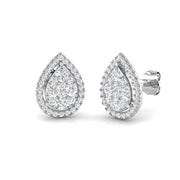 0.5-1.25ct Round Cluster Diamond Stud Earrings in 10K/14K gold and platinum with certified lab-grown or natural diamonds