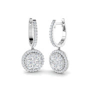Elegance Dashy 1.5ct Gold Drop & Trilogy Diamond Earrings in 10K/14K gold and platinum with certified lab-grown or natural diamonds