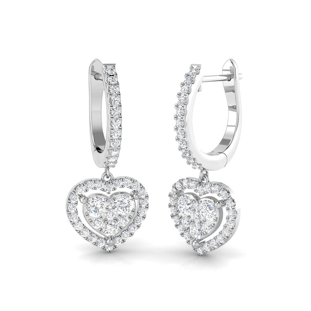 Lurty Luxury Gold Drop & Trilogy Diamond Earrings 0.5ct - 1.25ct in 10K/14K gold and platinum with certified lab-grown or natural diamonds