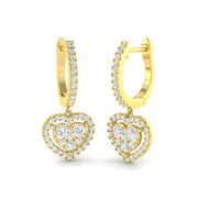 Lurty Luxury Gold Drop & Trilogy Diamond Earrings 0.5ct - 1.25ct in 10K/14K gold and platinum with certified lab-grown or natural diamonds