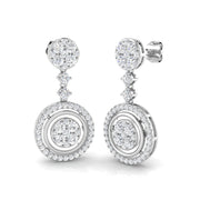 Truny 1.75ct Gold Drop & Trilogy Diamond Earrings - Elegant Luxury in 10K/14K gold and platinum with certified lab-grown or natural diamonds