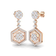 Truoy 1.75ct Gold Drop & Trilogy Diamond Earrings - Luxury Jewelry in 10K/14K gold and platinum with certified lab-grown or natural diamonds