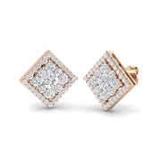 1.5ct Cluster Diamond Stud Earrings in 10K/14K gold and platinum with certified lab-grown or natural diamonds