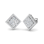 1.5ct Cluster Diamond Stud Earrings in 10K/14K gold and platinum with certified lab-grown or natural diamonds