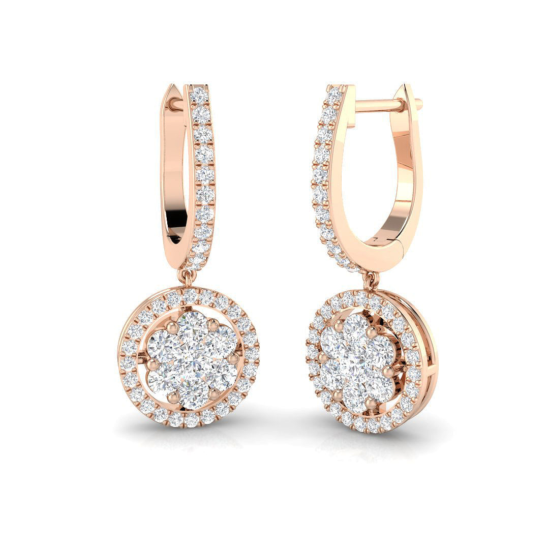 Darsy Gold Diamond Drop & Trilogy Earrings - 1ct Luxury Jewelry in 10K/14K gold and platinum with certified lab-grown or natural diamonds