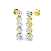 Misty Luxury Gold Diamond Drop & Trilogy Earrings in 10K/14K gold and platinum with certified lab-grown or natural diamonds