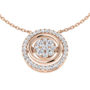 Double Circle Diamond Necklace 0.5ct Platinum in 10K/14K gold and platinum with certified lab-grown or natural diamonds