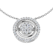 Double Circle Diamond Necklace 0.5ct Platinum in 10K/14K gold and platinum with certified lab-grown or natural diamonds