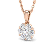 Diamond Flower Pendant 0.25ct Diamond Gold (Without Chain ) in 10K/14K gold and platinum with certified lab-grown or natural diamonds