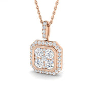 Octagon Diamond Pendant 0.75ct Gold (Without Chain) in 10K/14K gold and platinum with certified lab-grown or natural diamonds
