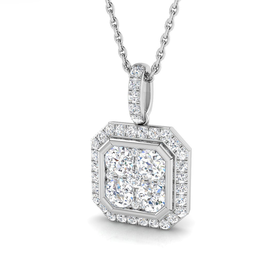 Octagon Diamond Pendant 0.75ct Gold (Without Chain) in 10K/14K gold and platinum with certified lab-grown or natural diamonds