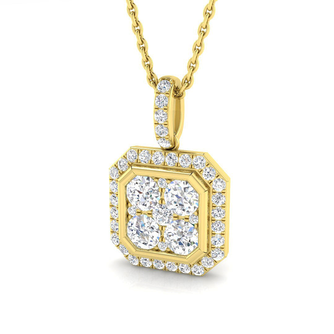 Octagon Diamond Pendant 0.75ct Gold (Without Chain) in 10K/14K gold and platinum with certified lab-grown or natural diamonds