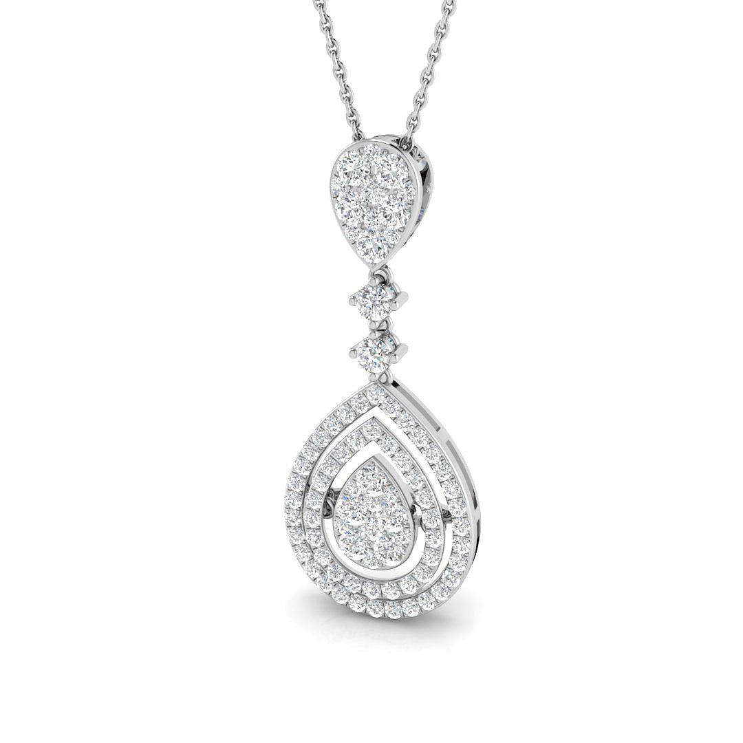 Teardrop Diamond Pendant Without Chain in 10K/14K gold and platinum with certified lab-grown or natural diamonds