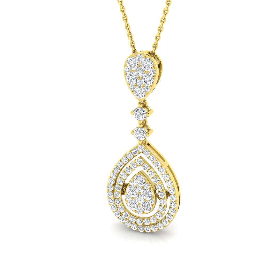 Teardrop Diamond Pendant Without Chain in 10K/14K gold and platinum with certified lab-grown or natural diamonds
