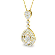 Teardrop Diamond Pendant Without Chain in 10K/14K gold and platinum with certified lab-grown or natural diamonds