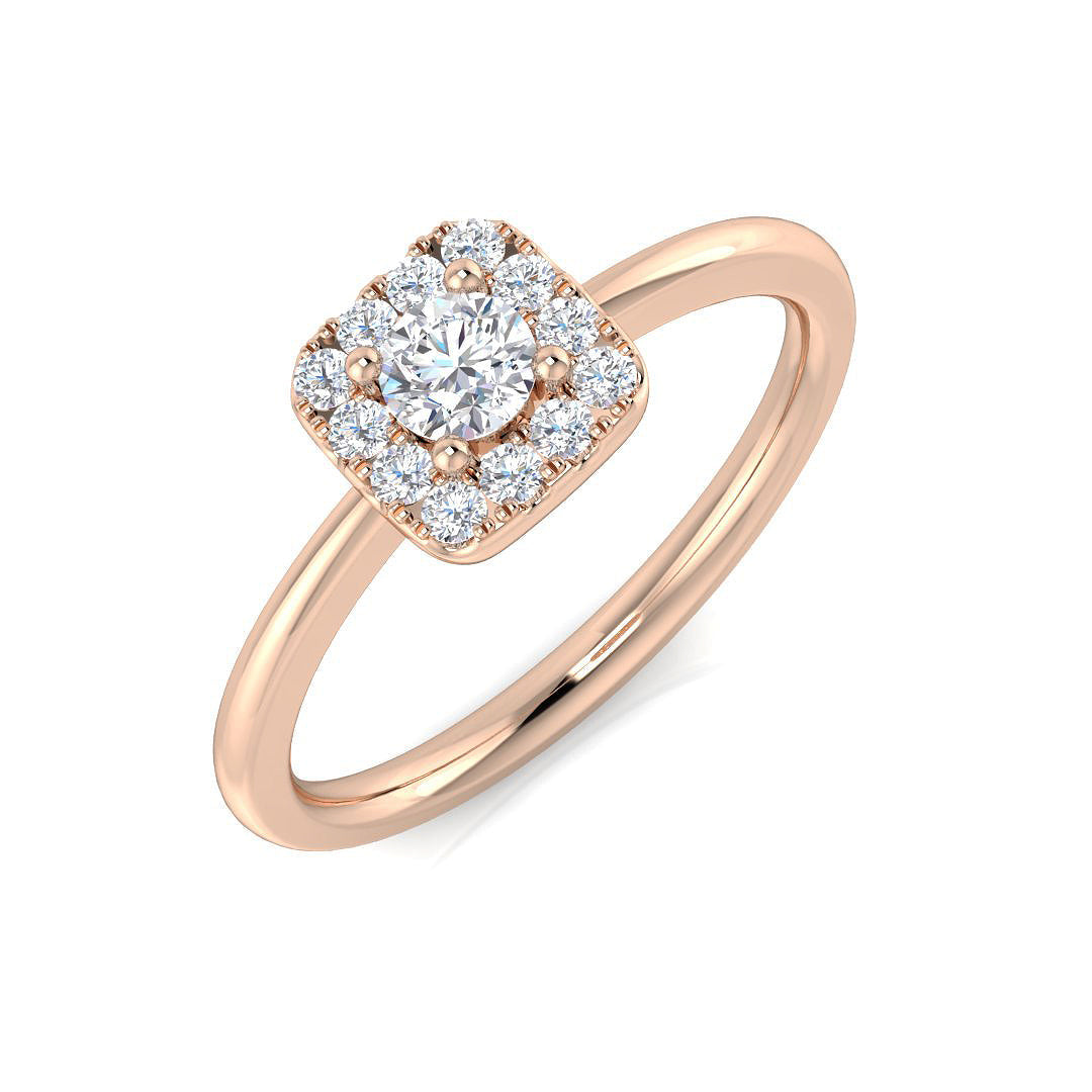 Lab-Grown Diamond Halo Engagement Ring in 10K/14K gold and platinum with certified lab-grown or natural diamonds