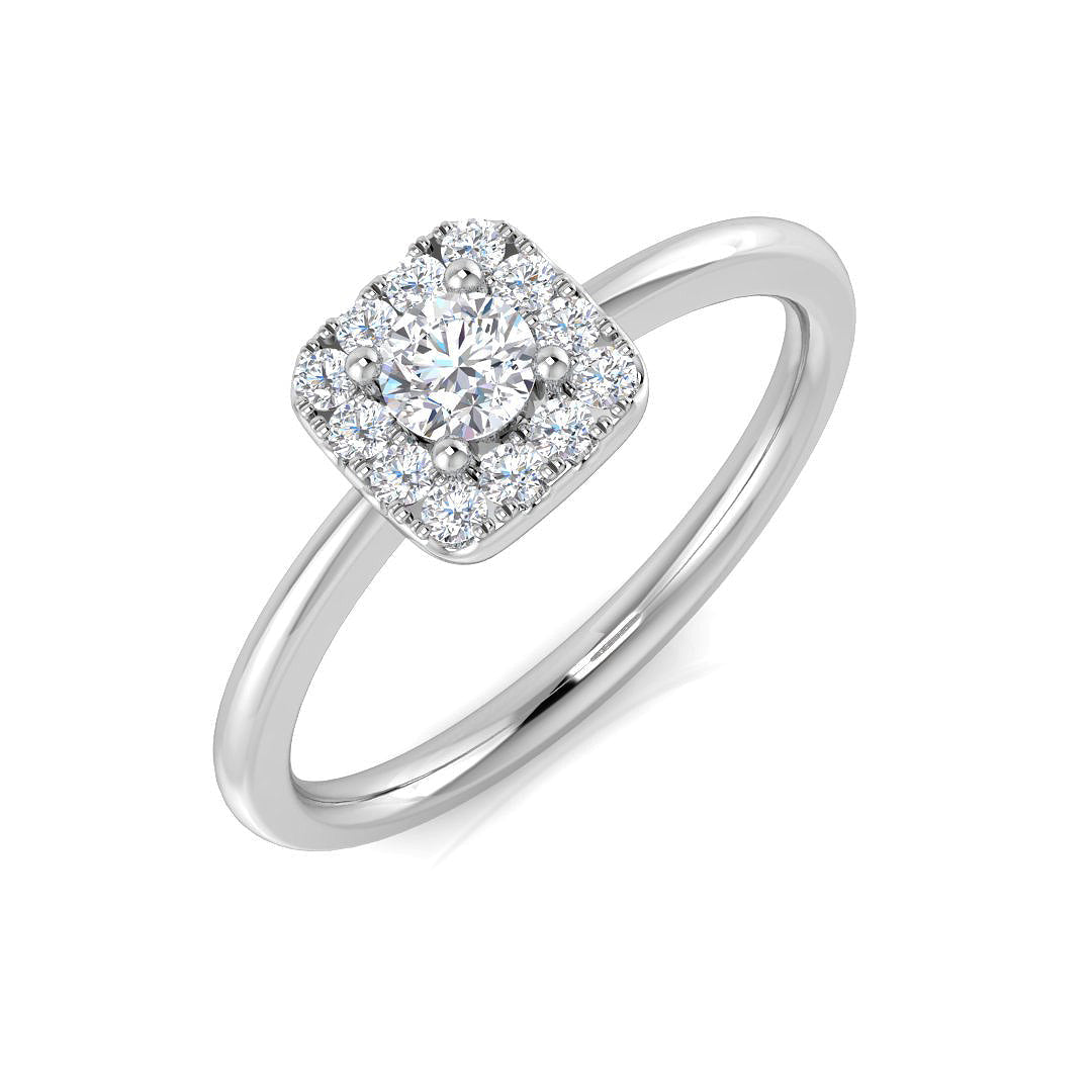 Lab-Grown Diamond Halo Engagement Ring in 10K/14K gold and platinum with certified lab-grown or natural diamonds