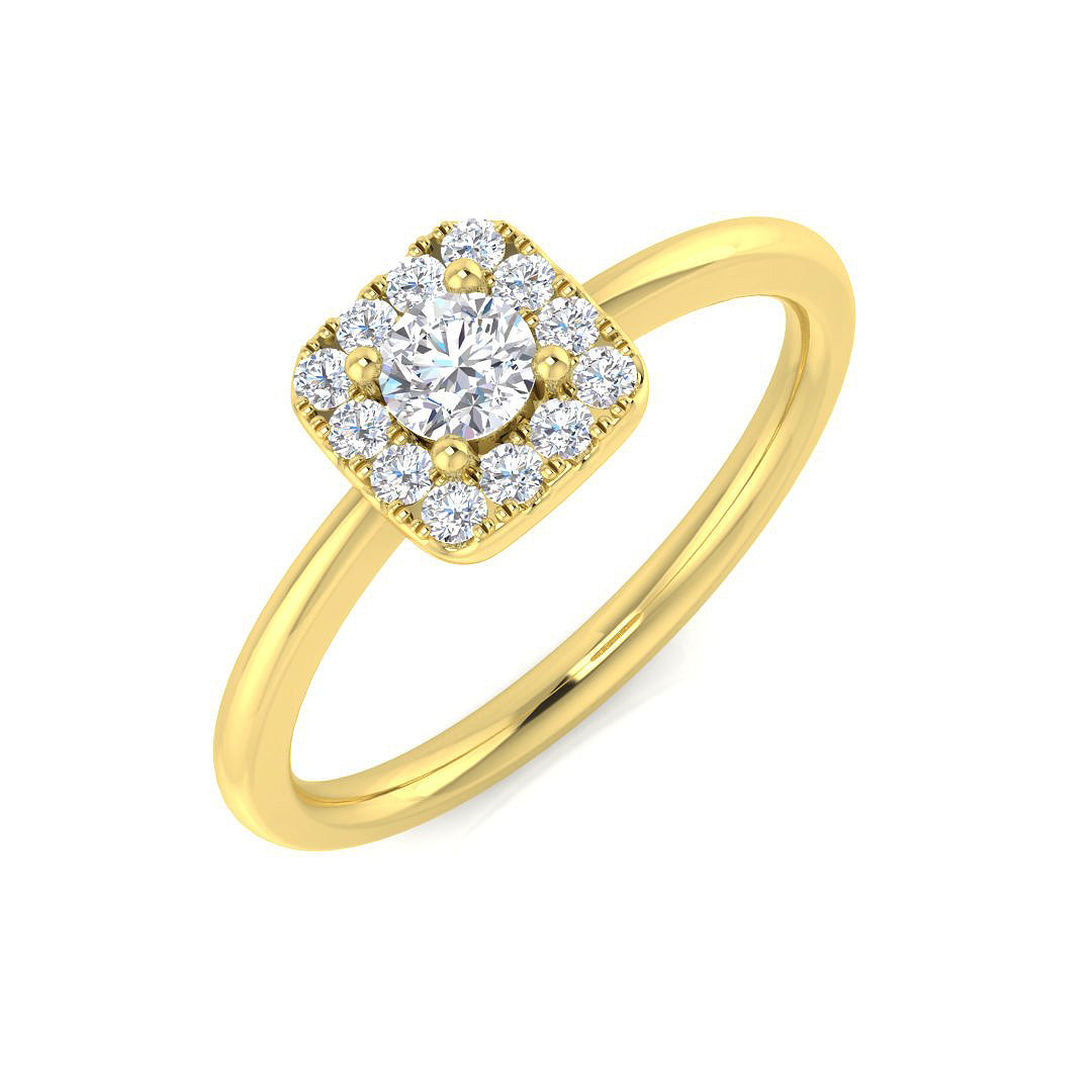 Lab-Grown Diamond Halo Engagement Ring in 10K/14K gold and platinum with certified lab-grown or natural diamonds