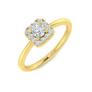 Lab-Grown Diamond Halo Engagement Ring in 10K/14K gold and platinum with certified lab-grown or natural diamonds
