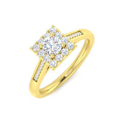Diamond Crowb Engagement Ring in 10K/14K gold and platinum with certified lab-grown or natural diamonds