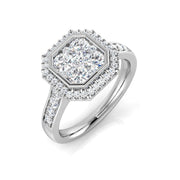 Diamond Regal Cluster Ring in 10K/14K gold and platinum with certified lab-grown or natural diamonds