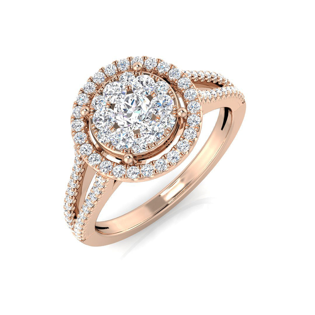 Diamond kalford Cluster Ring in 10K/14K gold and platinum with certified lab-grown or natural diamonds