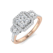 Lab-Grown Diamond Cluster Ring in 10K/14K gold and platinum with certified lab-grown or natural diamonds