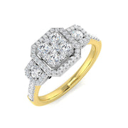 Lab-Grown Diamond Cluster Ring in 10K/14K gold and platinum with certified lab-grown or natural diamonds
